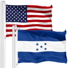 NEW G128 Honduras Flag and American USA Flag Set 3x5 FT Printed 150D Polyester picture