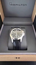 Hamilton Khaki King Automatic Day/Date Black Dial Leather + Steel Bracelet Box picture