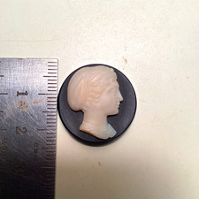 Unset Hand Engraved, L.19th-E.20th, Sardonyx Agate Cameo, Greek Poetess Sappho? picture