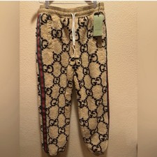 New Authentic Gucci GG Supreme Jumbo Logo Wool Sweatpants Size XXL picture