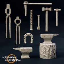 Blacksmith’s Forge Tools Medieval Accessories – LotR MESBG Compatible 28mm Mini picture