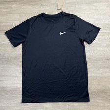 Nike Dri Fit Legend Swoosh Athletic Tshirt Black Kids Youth Size Large NWT picture