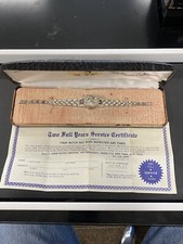 VINTAGE 1940's MAWI WIND-UP RHINESTONE WATCH W/ CASE AND PAPERWORK NOS RUNS picture