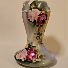 Antique R C Bavaria Hand Painted Rose Floral Porcelain Vase 9