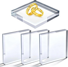 4 Pieces 6 X 6 X 1 Inch Acrylic Square Blocks for Display, Clear Polished Acryli picture