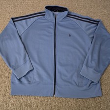 Vintage Polo Sport Ralph Lauren Tracksuit Jacket Mens XxL Blue Striped Zip picture