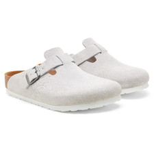 Birkenstock Stussy Boston Suede Leather Bone Clogs Unisex Shoes All-Size picture