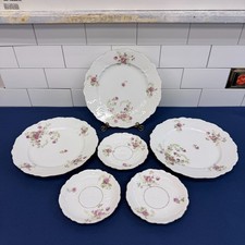 Royal Austria China Floral Porcelain Plates O & EG Set of 6 Antique c.1890s picture