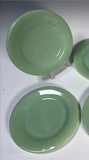 ONE (1) FIRE KING JADEITE Green Glass Restaurant Ware Salad Plates 6-3/4” picture