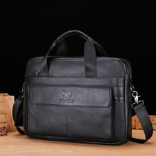 Men Genuine Leather Messenger Bag Business Work Bag Briefcase Handbag Crossbody picture