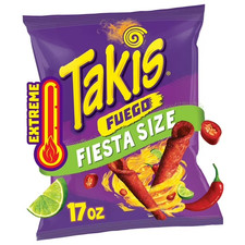 Takis Fuego 17 oz Fiesta Size Bag, Hot Chili Pepper & Lime Rolled Tortilla Chips picture
