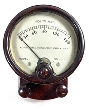 Weston Model 528 A.C. Volt Meter 0-150V | Reddish Brown Marbled Bakelite picture