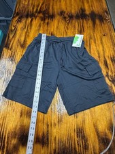 Langyiwee Cargo Shorts Size 13-14Y Black Polyester Spandex picture