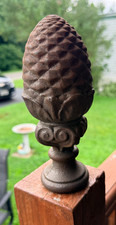 Vintage Heavy 7Lb Cast Iron Pineapple pinecone Finial Architectural 8