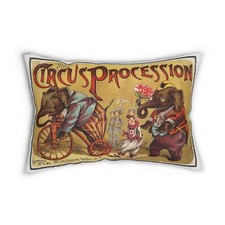 Vintage Circus - Double-sided - Spun Polyester Lumbar Pillow - 20x14 picture