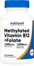 Nutricost Methylated Vitamin B12 + Folate Supplement 120 Count (Pack of 1) picture