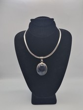 Vintage Sodalite Silver Pendant And Silver 16