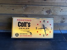 Vintage Colt Firearms Dealer Advertising Lighted Clock Store Display  picture