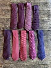 LOT OF 9 Authentic HERMÈS PARIS Silk Ties Vintage Classic Geometric Motif France picture