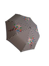 Henry Bendel NY Striped Umbrella Colorful Balloon Print Mint 