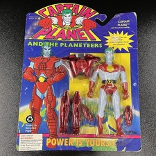 Vintage 1991 Captain Planet With Pollution Armor Tiger Toys Figure Sealed Carded picture