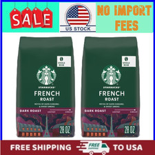 2 PACK Starbucks French Roast, Whole Coffee Beans, Dark Roast Hot or Iced 28 oz picture