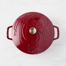 LIMITED SALE Staub Enameled Cast Iron Braiser with Dragon Lid, 2.5-Qt Cranberry picture