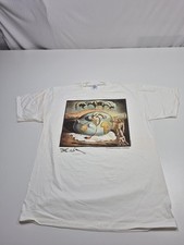 VTG Salvador Dali Museum Shirt Mens Large White Geopoliticus Child Art Tee USA picture