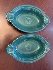 Fiesta Ware Individual Oval Casserole Baker Evergreen Green Unused Set Of 2 picture