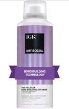 IGK Antisocial Time Released Bond-Building Dry Hair Mask 5 oz Softens + Shine picture