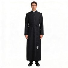 Clergy Cassock Clergy Robe Preacher Cassock Mens Praise Worship RobeM picture