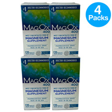 Mag-Ox 400 Most Concentrated Form of Magnesium Supplement 120 Tablets 4 Pack New picture