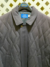 Pendleton Men’s Gray Quilted Lined Wool Bomber Jacket Button Front Size M picture