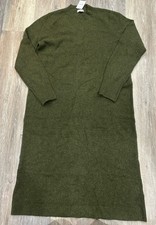 NWT J Crew Midi Sweater Dress Womens Extra Soft Yarn Large Olive Green CE357 picture