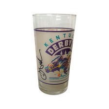 Jerry Bailey & Julie Krone Signed 120th 1994 Derby Glass HOF Horse Jockeys picture