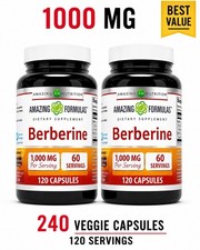 Amazing Formulas Berberine 1000mg 240 Capsules Total(2 Pack )Herbal Supplement picture