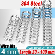 304 Stainless Steel Compression Spring Wire Dia 4mm, L 20-100mm, OD 20-60mm picture