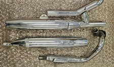 1978-1981 OEM YAMAHA XS1000 V Star Chrome Dual Exhaust Pipes 5SCL-1 &2 + Muffler picture