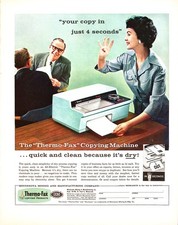 3M Thermo-Fax Copying Machine 4 Second Office Copier Vtg 1958 Magazine Print Ad picture