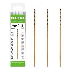 HLOFIZI 7/64 x 8 Inch Extra Long Drill Bits (3 Pack), Aircraft 7/64