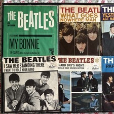 Beatles Lot Of 6   45 Records Items Pre Owned picture
