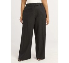 Scoop Women's and Women’s Plus Linen Blend Tailored Wide Leg Pants Size 6 Black  picture