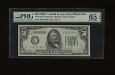 DBR 1934-C $50 FRN Philadelphia Mule Gem Fr. 2105-Cm PMG 65 EPQ Ser # C06150764A picture