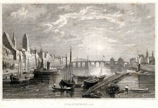 Antique 1840 Steel Engraving Frankfurt am Main Germany Tombleson Print picture