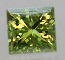 Cert 0.50 Carat Vivid Green VVS1 Princess Natural Enhanced Diamond 4.27x4.03mm picture