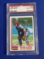 1982 Topps - Pete Rose #780 PSA 8 Graded Baseball Card MLB Philadelphia Phillies picture