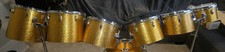 Vintage 1970s Ludwig Concert Tom Set – Gold Sparkle – 6 Drums + 2 Ludwig Stands picture