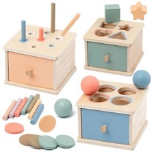 Montessori Toys for 1-3 Year Old Color Sorting Wooden Drawer Box Toy for Toddler picture