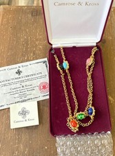 Camrose and Kross Jacqueline Kennedy multi-stone vintage gold tone necklace picture