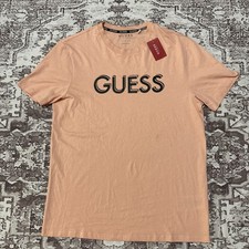 NWT Guess Samuel NT Logo Crew Neck T-Shirt Orange Men's Size L. C7 picture
